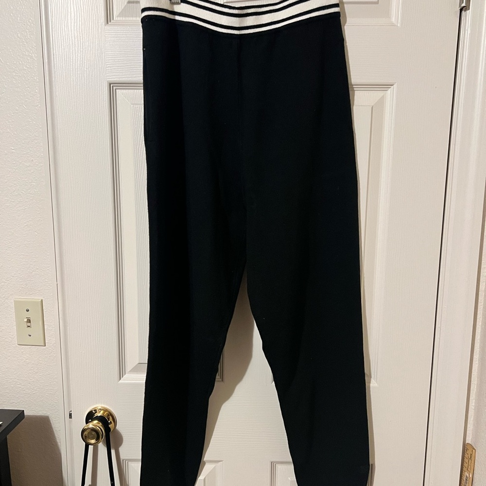 PINK by Victoria Secret Black and White Striped Waist Pants